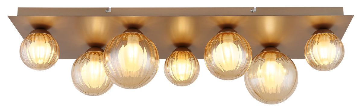 Luminária de teto de 7 luzes em vidro grande na cor cappuccino – imagem 2