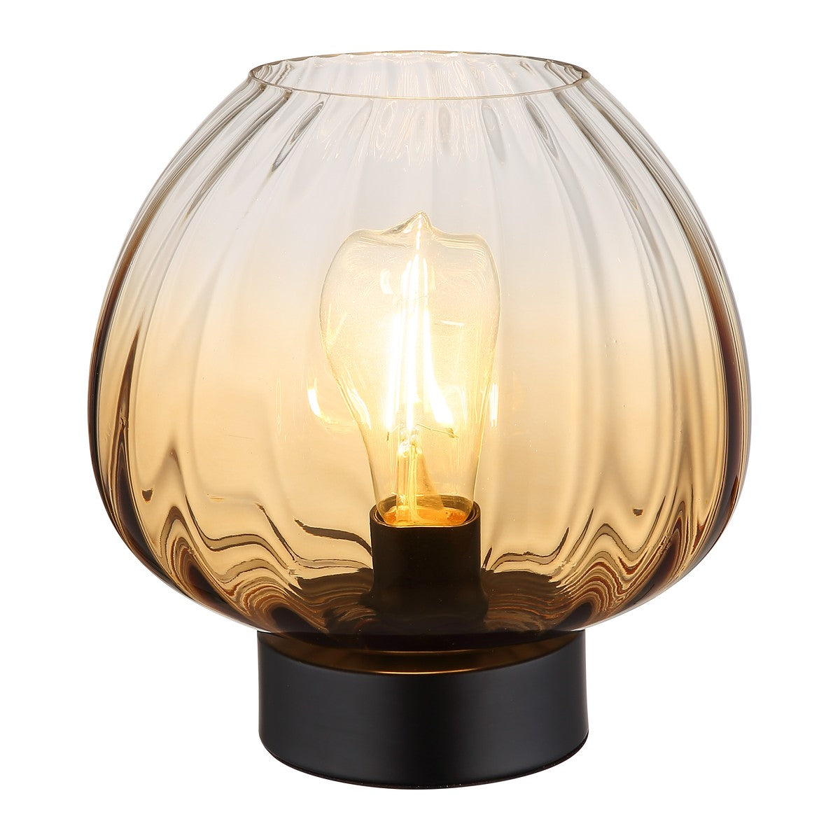 Luminária de mesa de vidro preto de luxo
