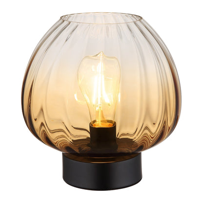 Luminária de mesa de vidro preto de luxo