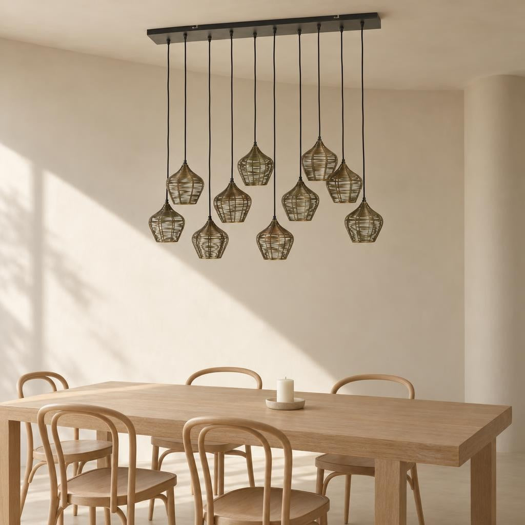 Lampadario Alvaro dorato a 10 luci | Light & Living – foto d'ambiente