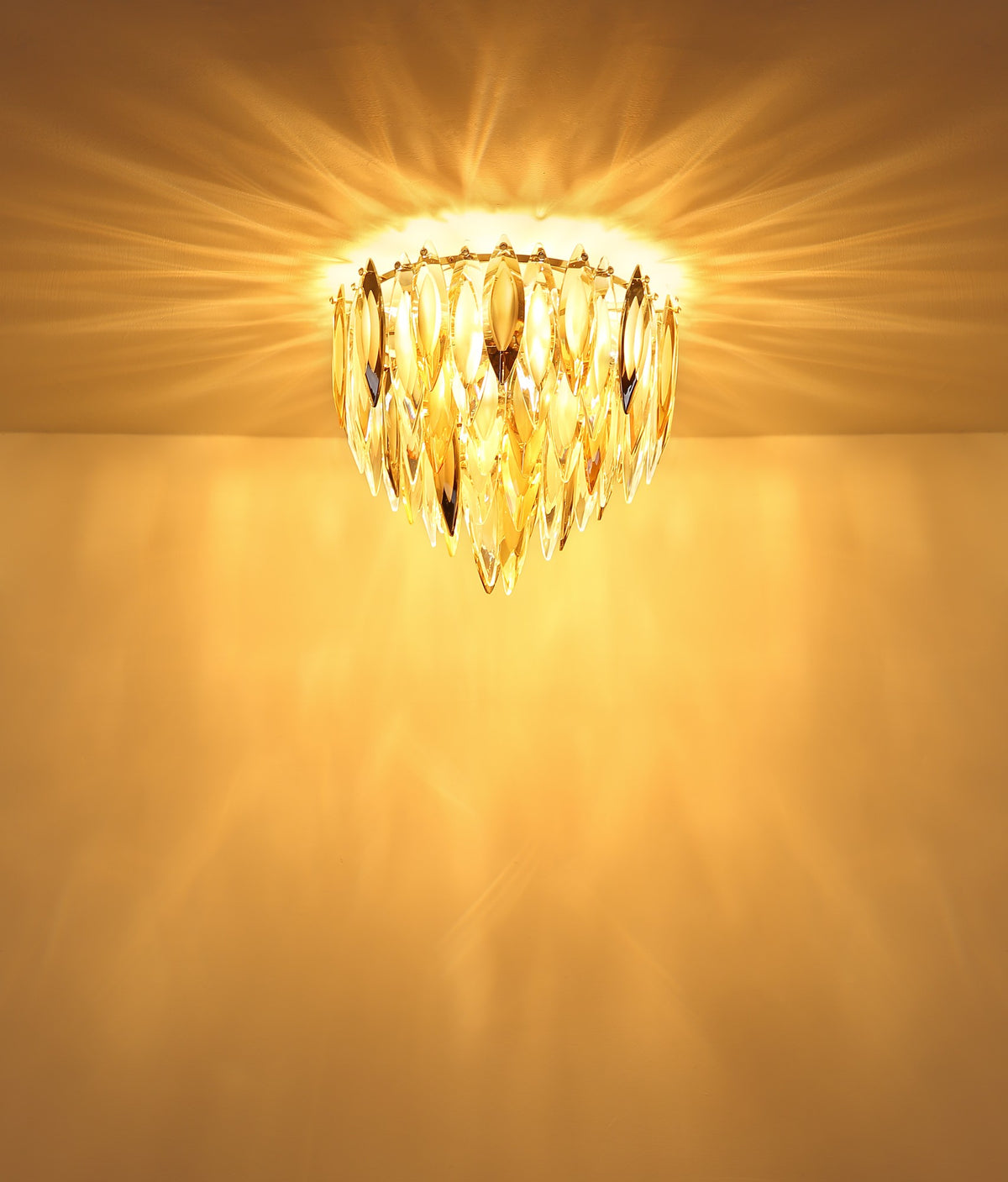 Luz de teto cristalina dourada de 5 lâmpadas – imagem 4
