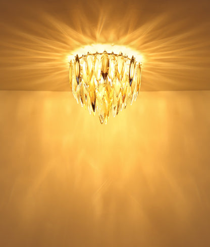 Luz de teto cristalina dourada de 5 lâmpadas – imagem 4