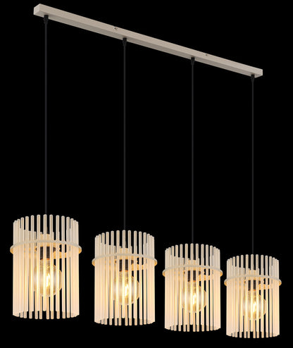 Lampadario elegante in vetro color sabbia a 4 luci – immagine 3