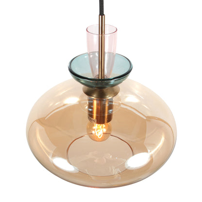 Luminária de pendente em vidro marrom com detalhes coloridos Anne Light Malboo – imagem 4