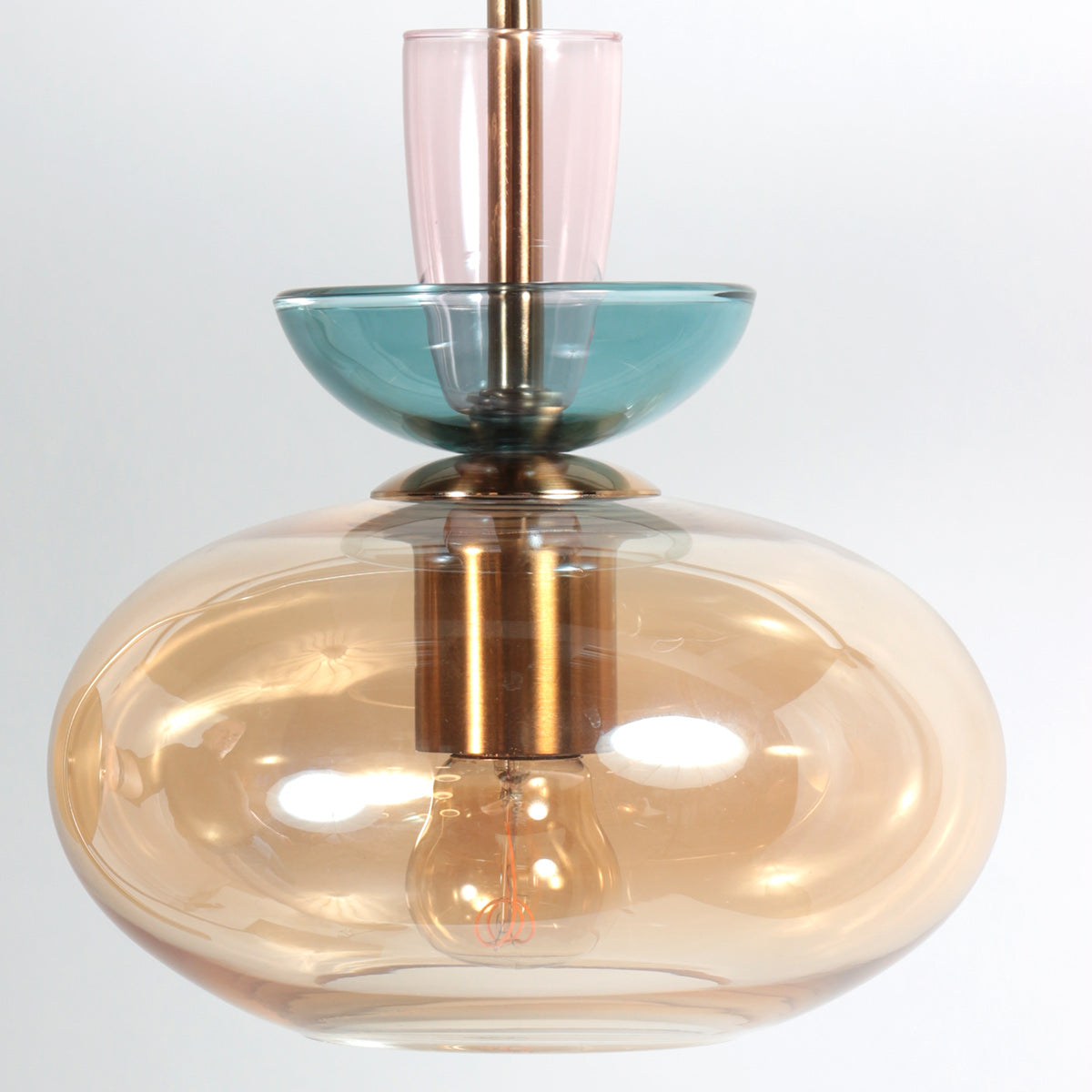 Gintarinė stiklinė sieninė lempa su kištuku Anne Light Malboo – nuotrauka 4