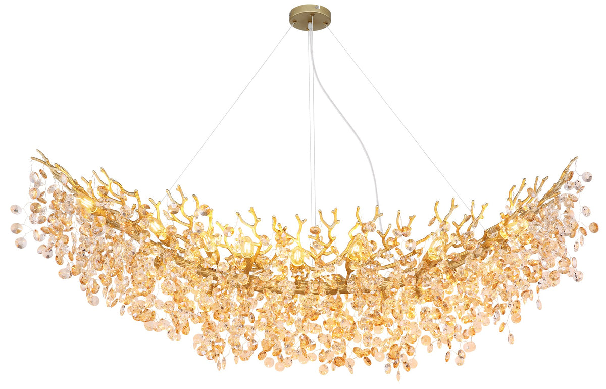 Candelabro extra grande de cristal dourado – imagem 2