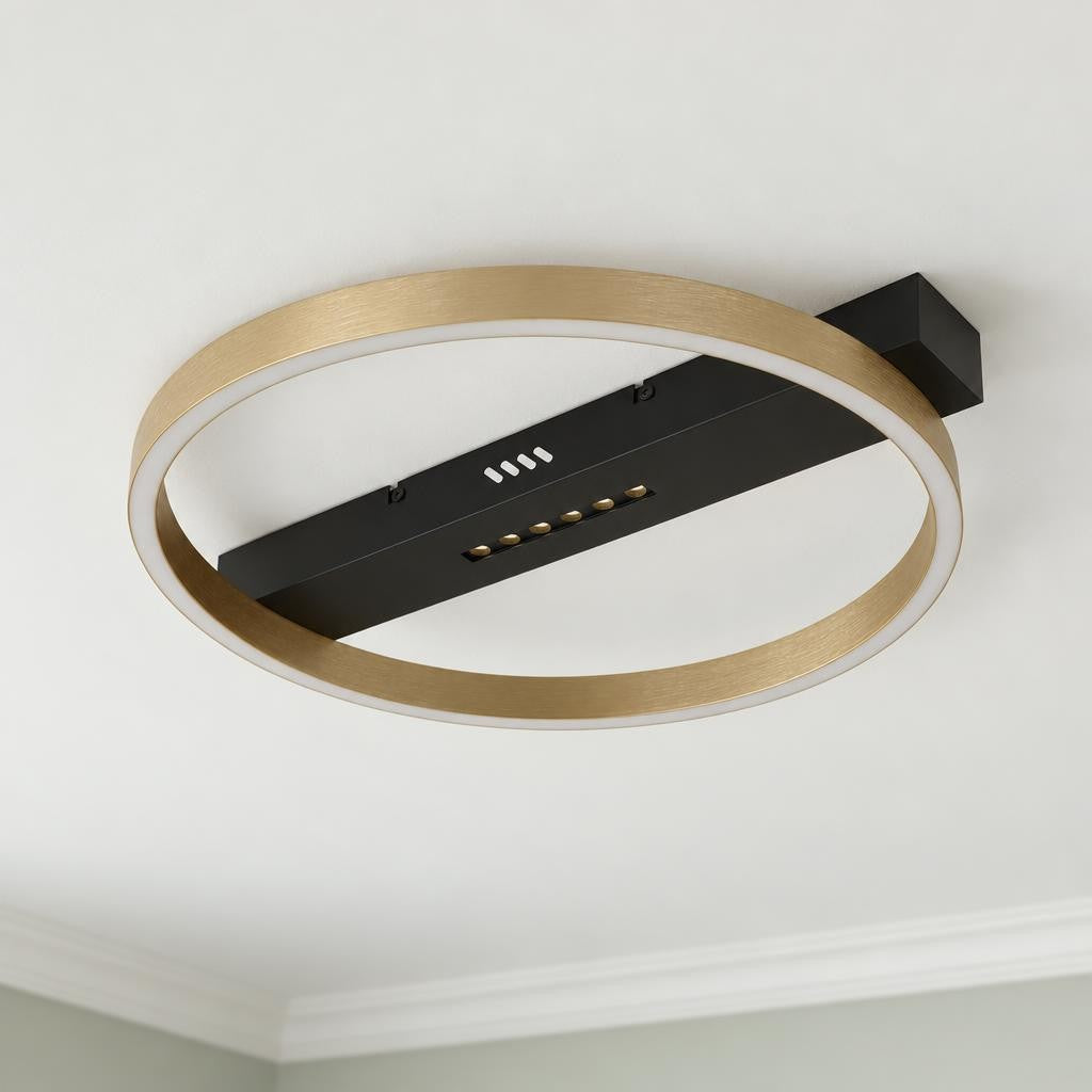Čierne kovové stropné svietidlo Obolg Luffy – fotografia v interiéri