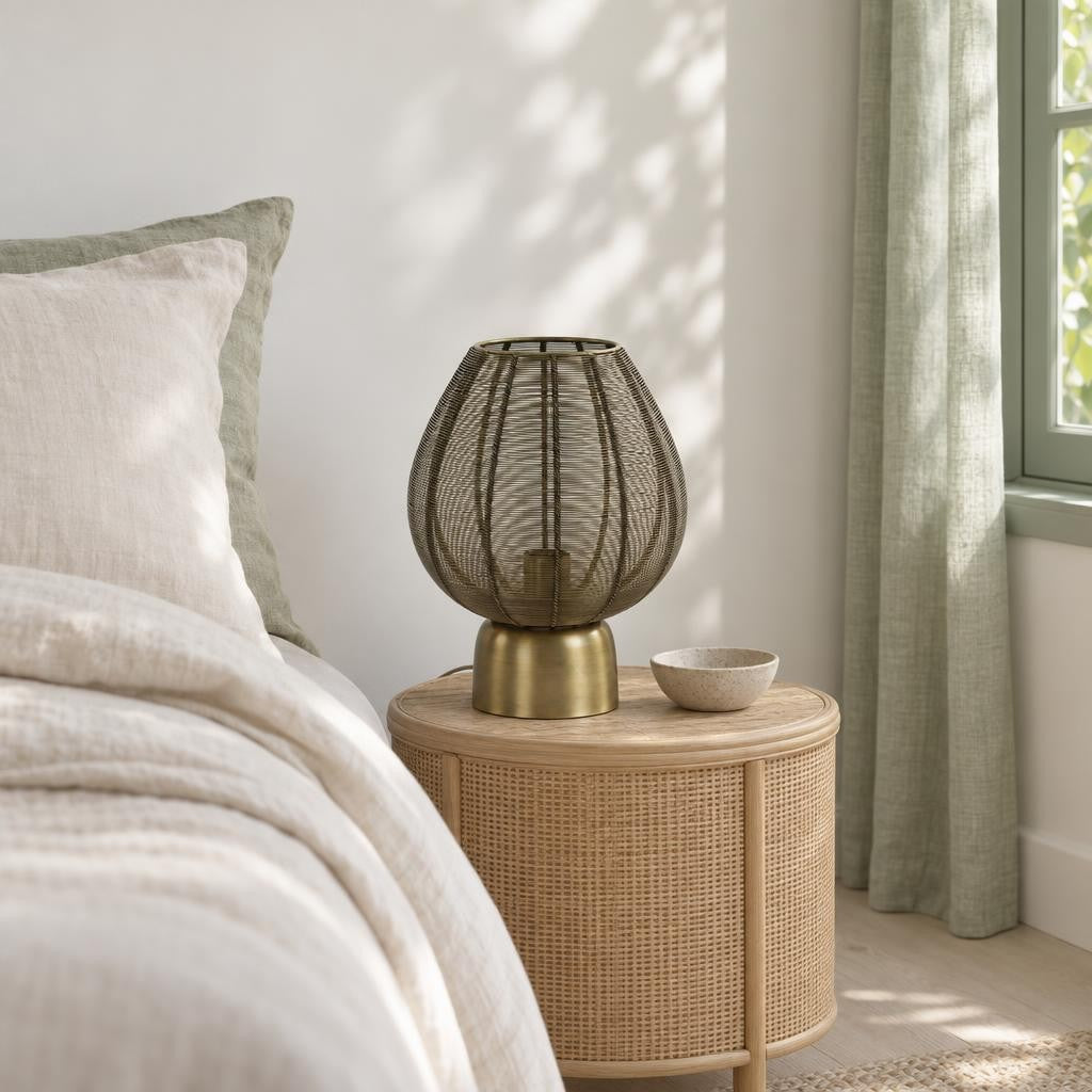 Bronzen metalen tafellamp Suneko – Light & Living – sfeerbeeld
