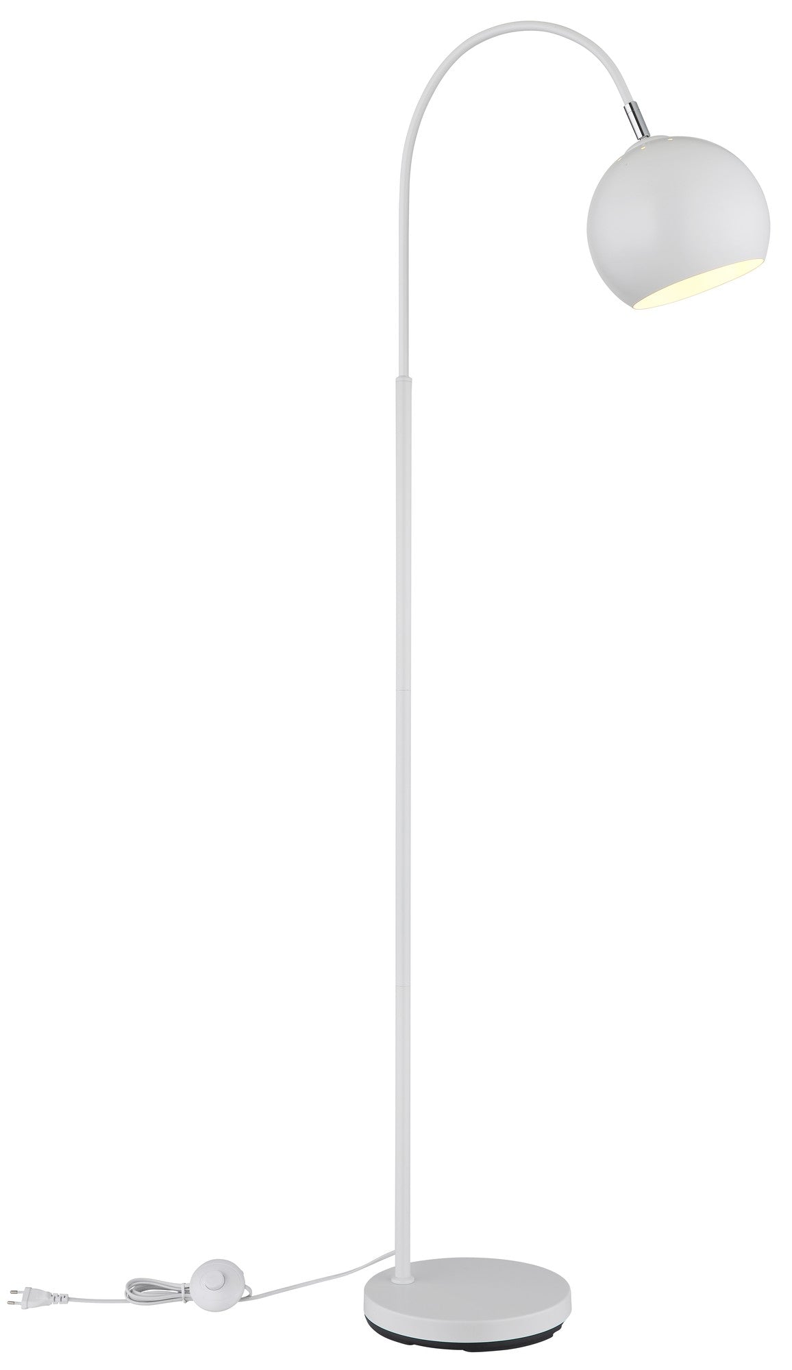 Lampada da terra in metallo bianco raffinato – immagine 2