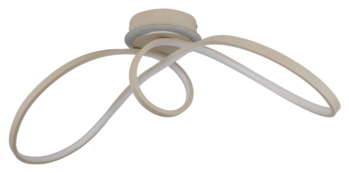 Lampada da soffitto in metallo LED color sabbia con carattere – immagine 1