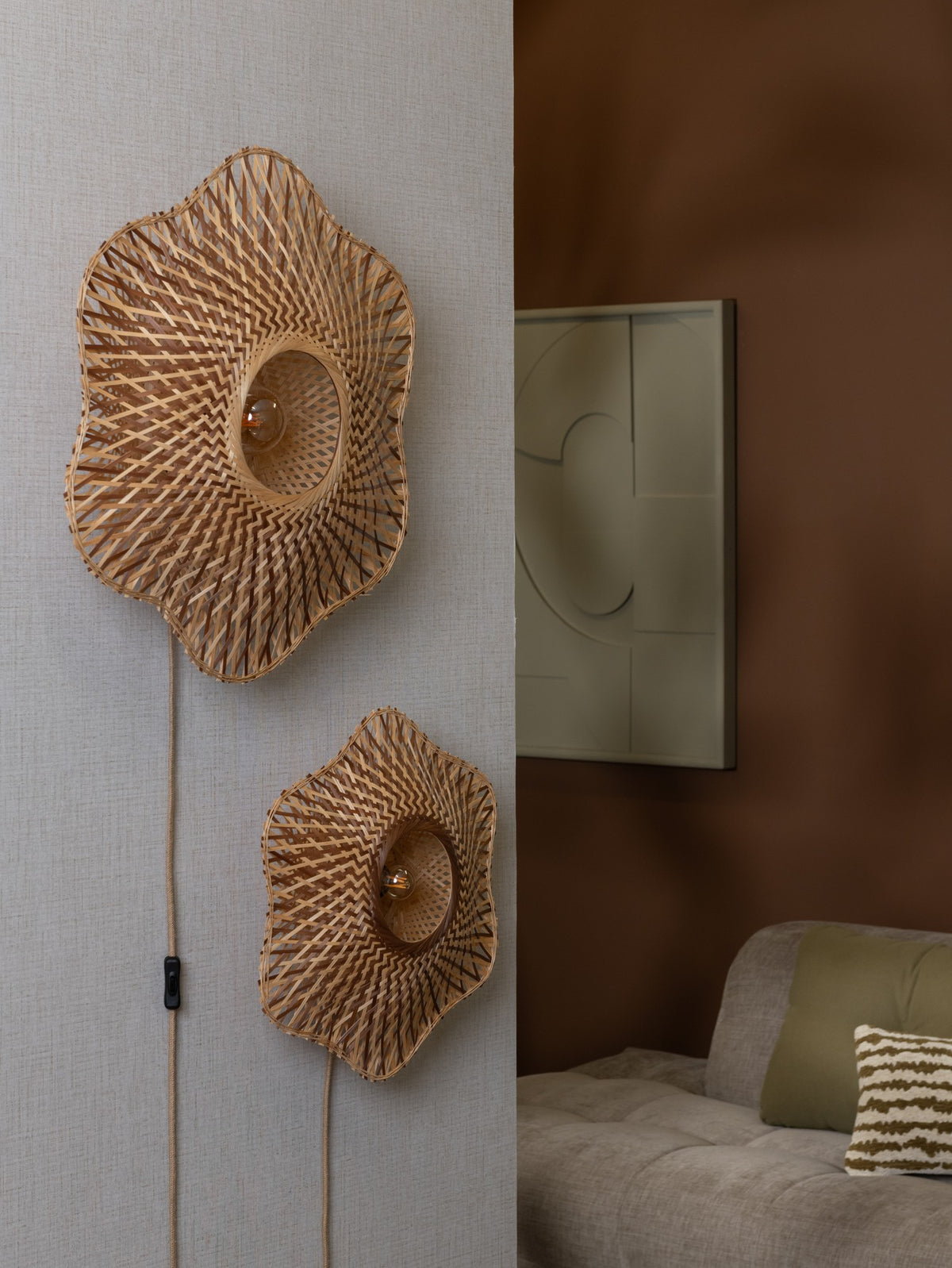 Lampada da parete in bambù naturale e marrone GOOD&MOJO Madura – immagine 10