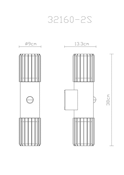 Modern antracitfärgad aluminium utomhusvägglampa – bild 6
