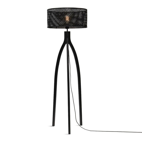 Zwarte bamboe vloerlamp bohemian GOOD&MOJO Java
