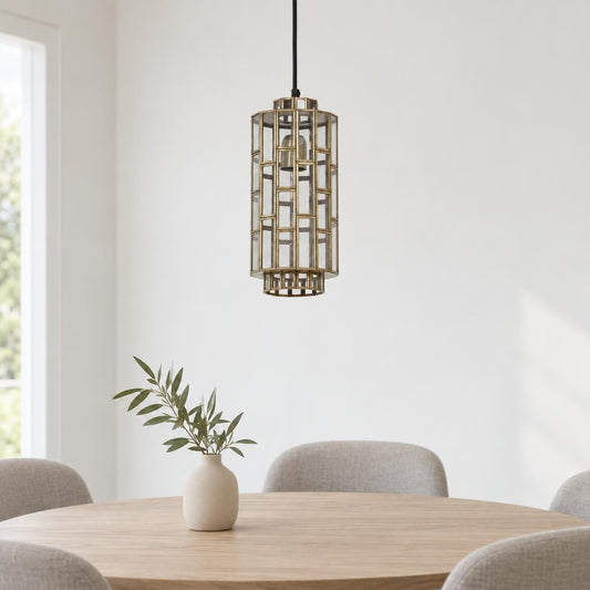 Bronsfärgad pendellampa Sostrene – Light & Living – miljöbild