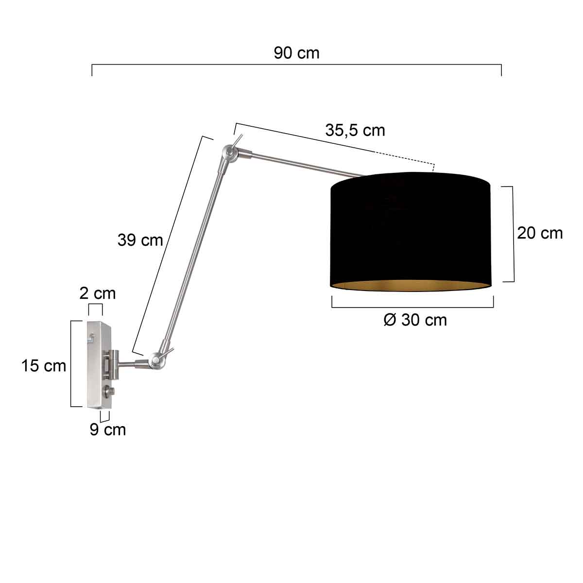moderne-metalen-stoffen-wandlamp-steinhauer-prestige-chic-variant-image7