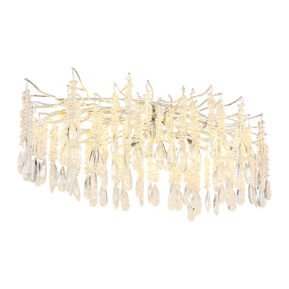 Lampadario in cristallo argento senza tempo con 10 luci