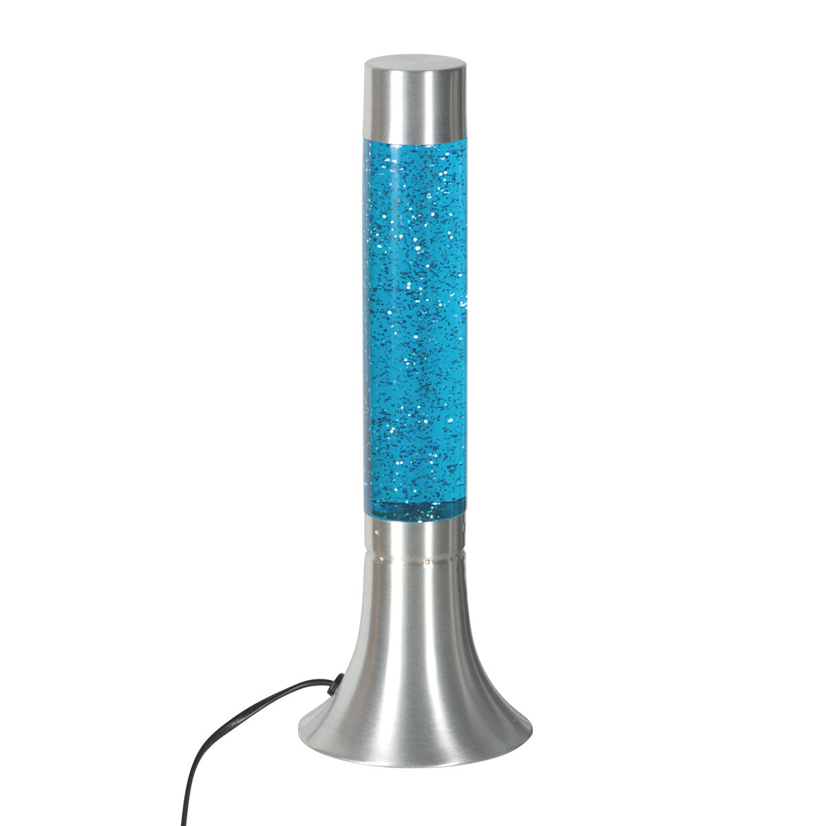 Błyszcząca lampa lawowa Volcan Mexlite, stalowo-niebieska – zdjęcie 10
