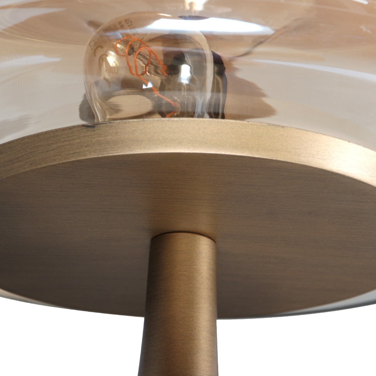 Bronzová stolná lampa s jantárovým sklom a dvomi svetelnými bodmi Steinhauer Ancilla – obrázok 12