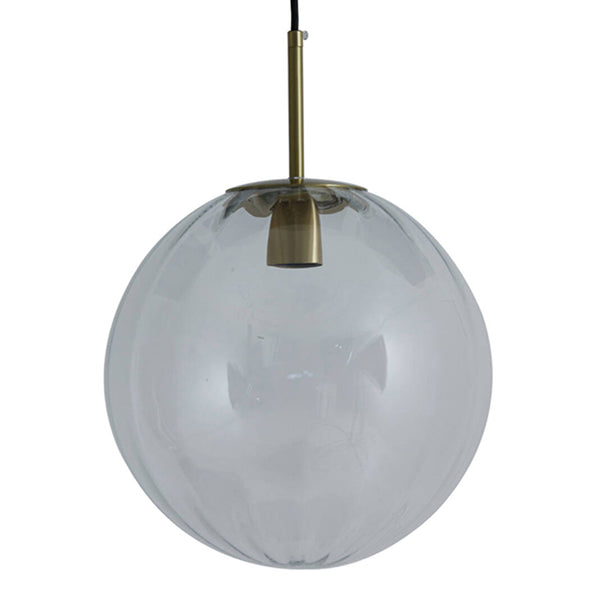 Magdala retro hanglamp goud met zwart rookglas Ø40 cm