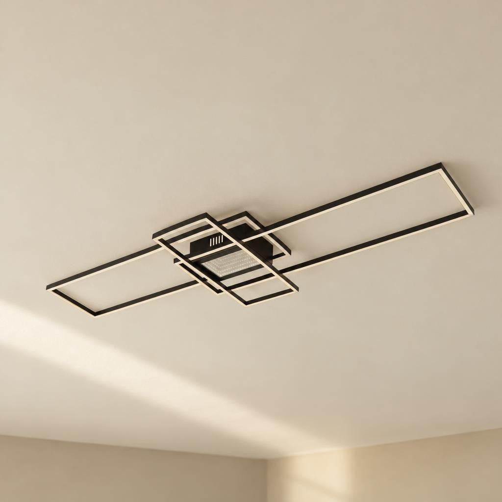 Saunders Modern LED Ceiling Light – Black – lifestyle image