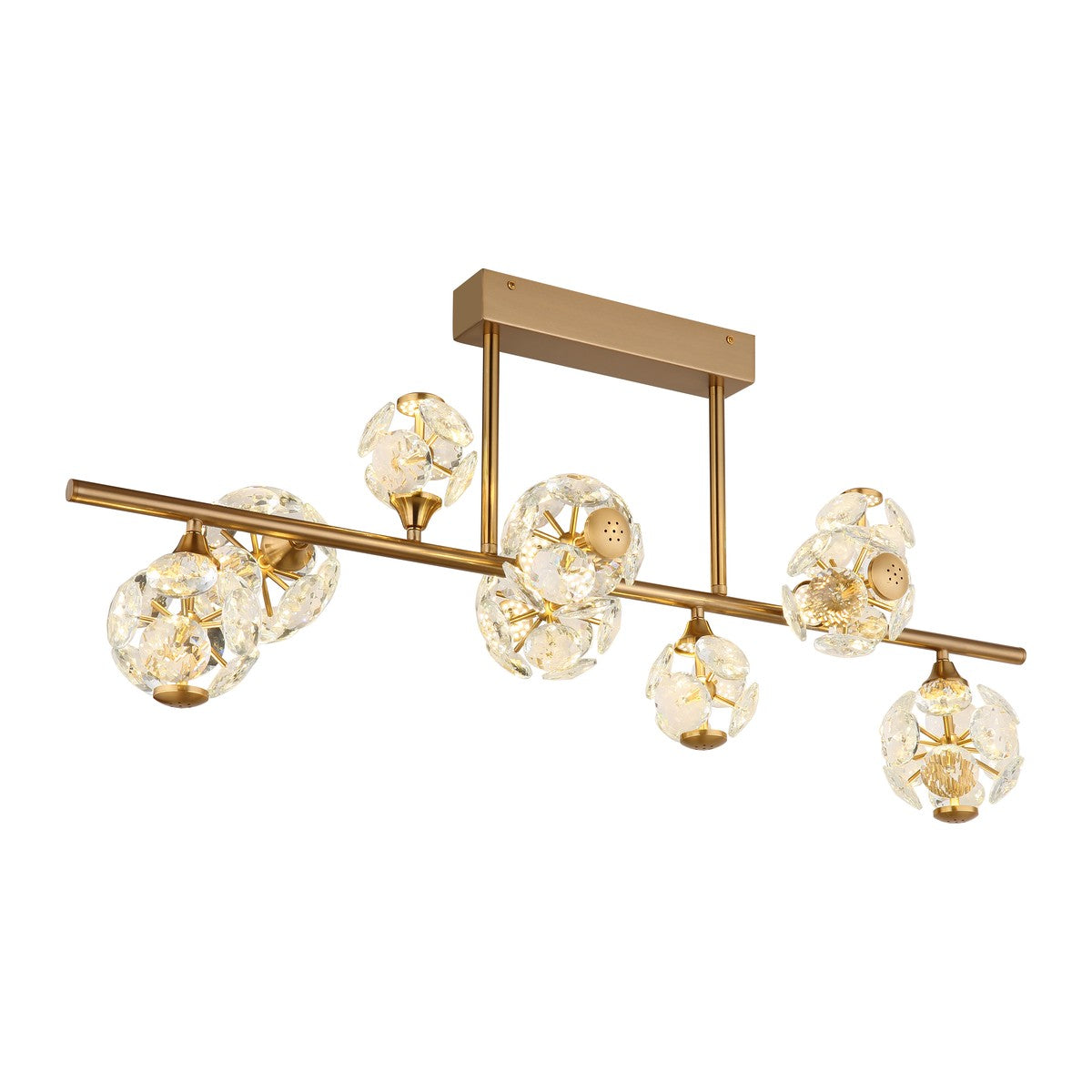 Luminária de teto LED em cristal dourado atmosférico