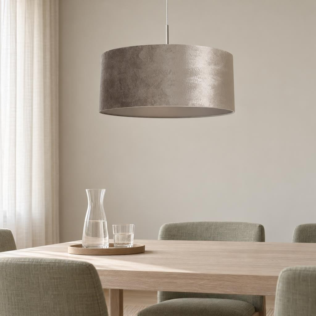 Steinhauer Sparkled Light Silver Velvet Pendant Light – lifestyle image