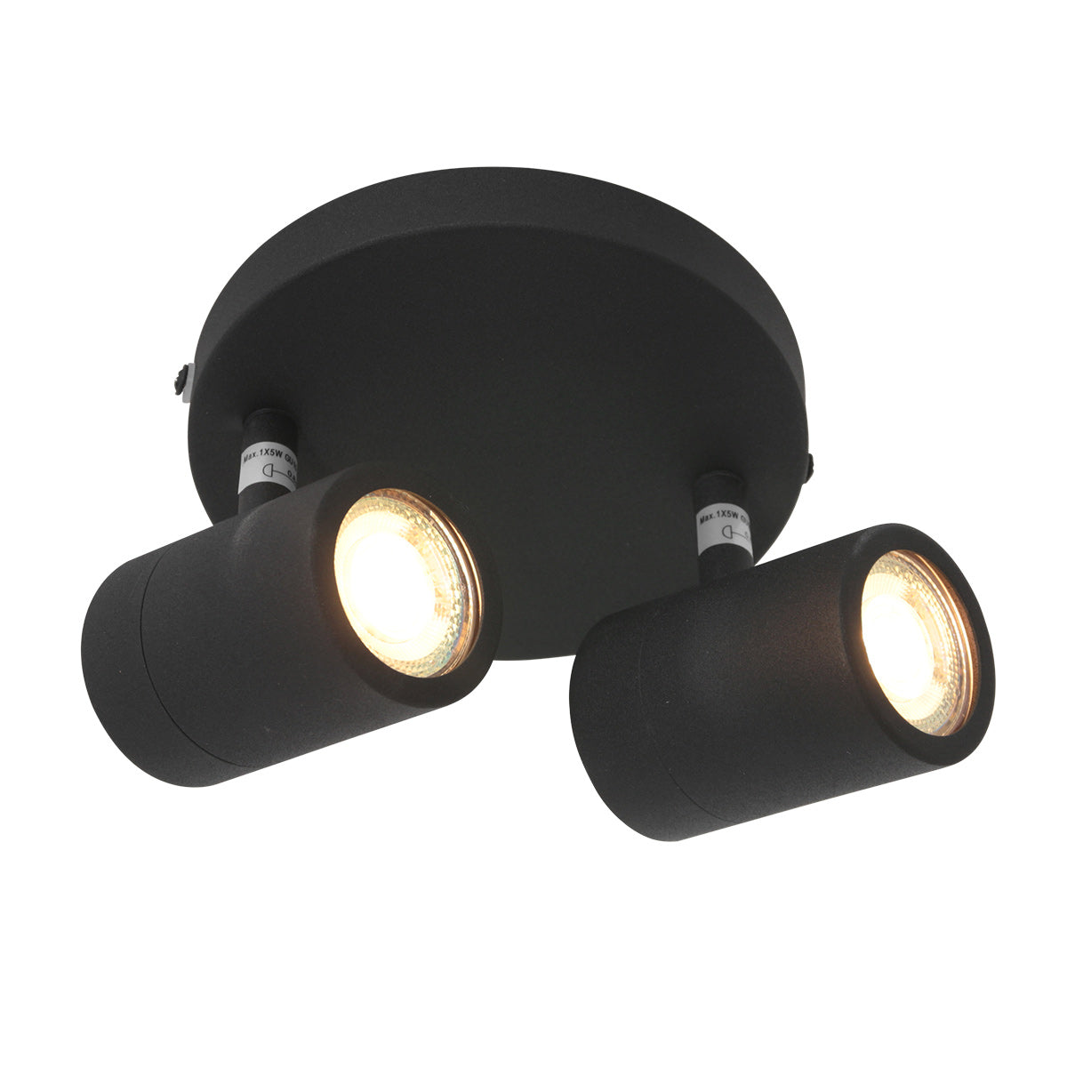 Черен LED спот Mexlite Upround с 2 светлини