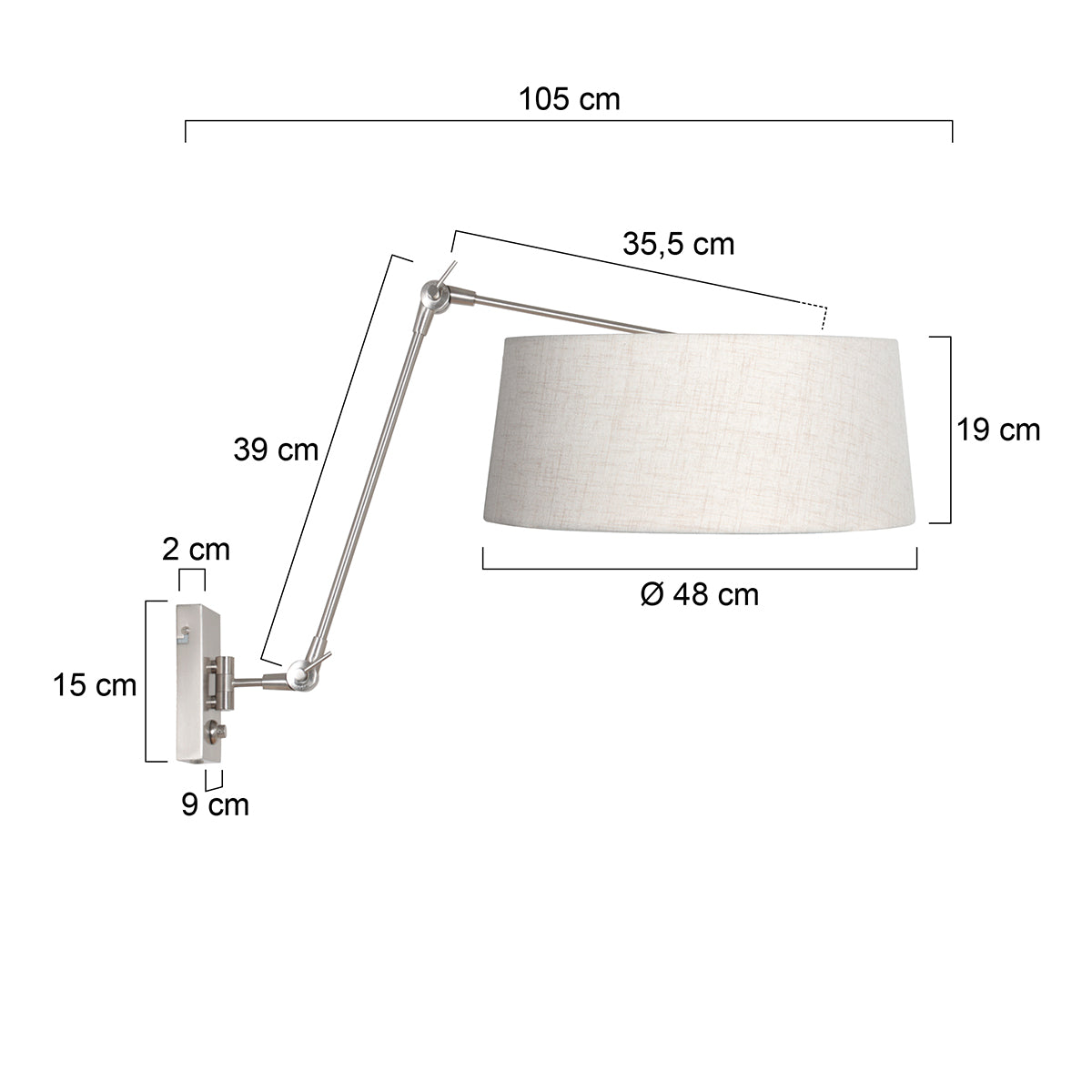 staalkleurige-wandlamp-met-cremekleurige-kap-steinhauer-prestige-chic-variant-image7