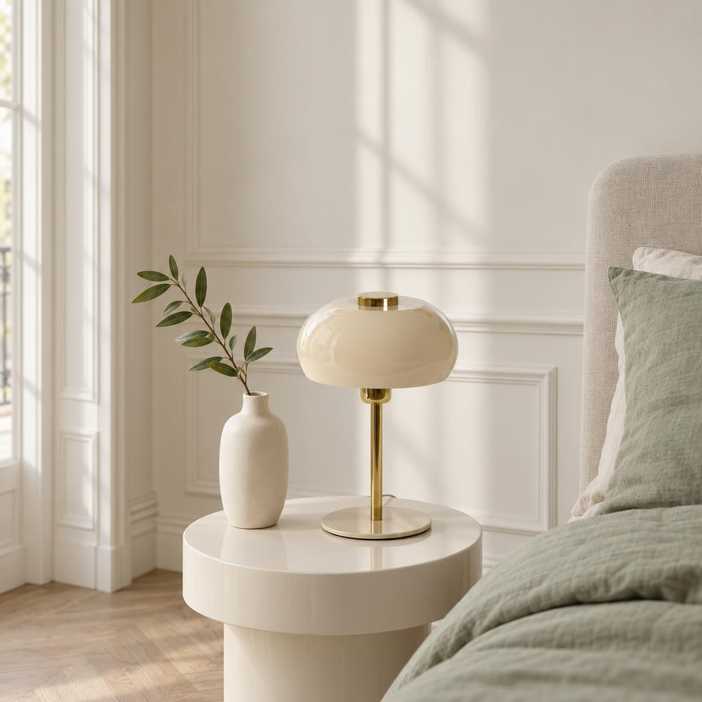 Candeeiro de Mesa Bege Light & Living Surin – fotografia de ambiente