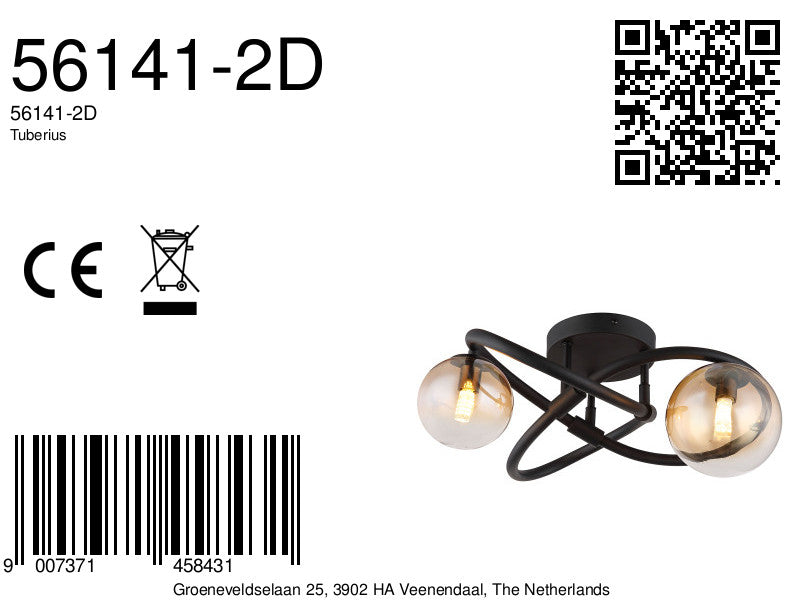 ronde-plafondlamp-zwart-2-amberglasbol-globo-tuberius-variant-image8a