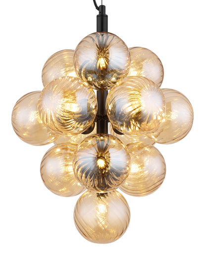 Fin svart glas 13-lamparm – bild 2
