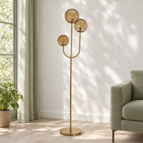 Vloerlamp Magdala met 3 glazen bollen | Light & Living – sfeerbeeld