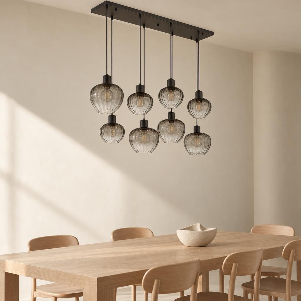 TOY Modern Black Pendant Light with Smoked Glass – lifestyle image