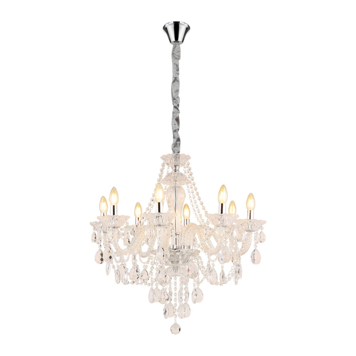 Candelabro de cristal cromado sutil