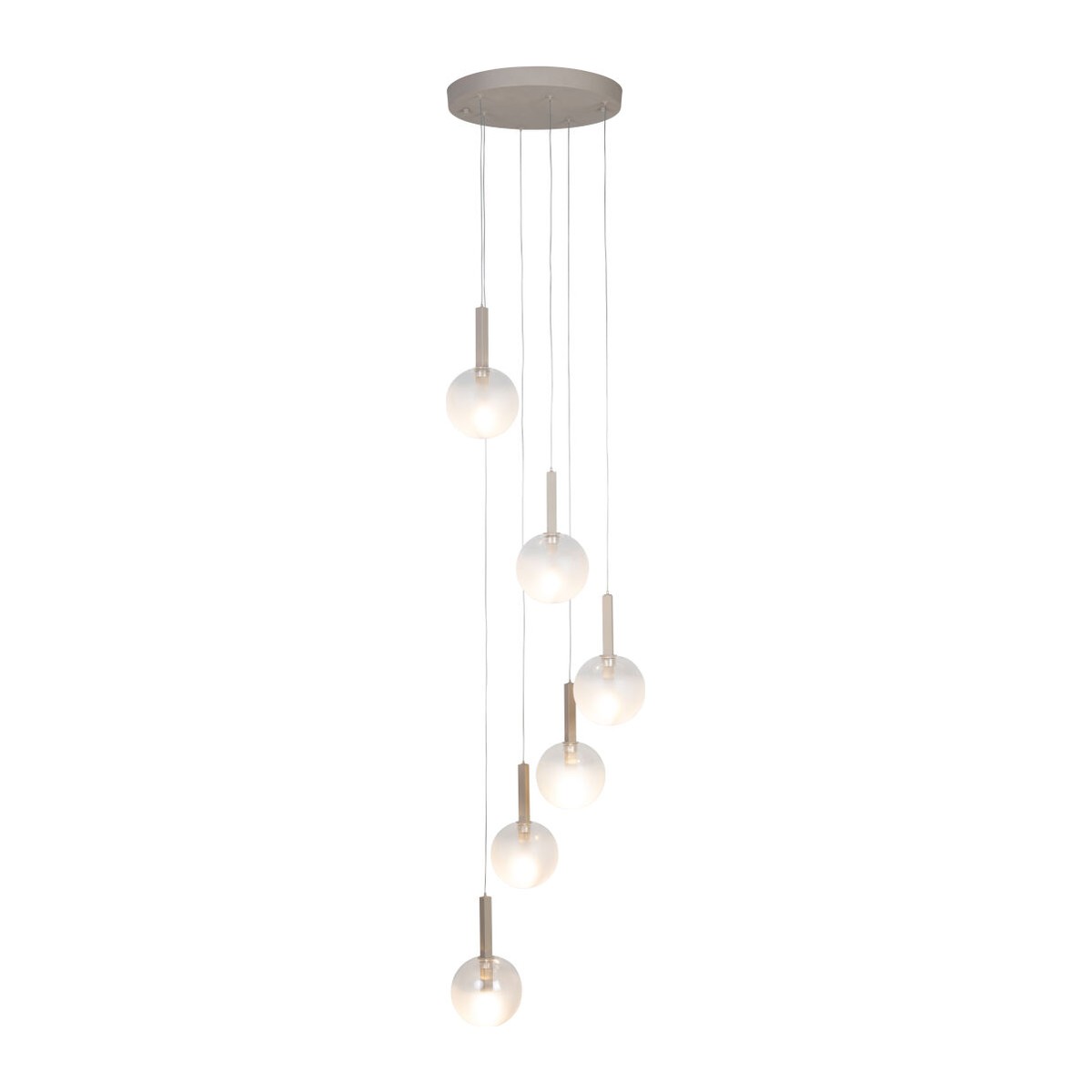 Luminária pendente de 6 luces em vidro de areia com caráter It's About RoMi Murano