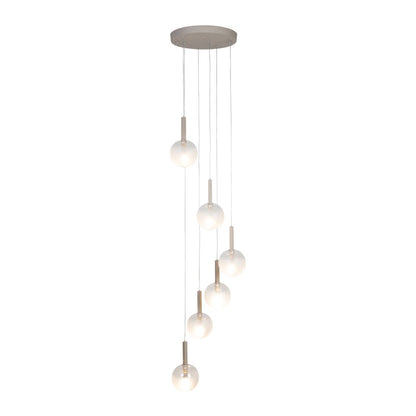 Luminária pendente de 6 luces em vidro de areia com caráter It's About RoMi Murano