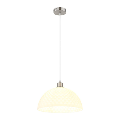 Lampada a sospensione moderna in vetro color nichel