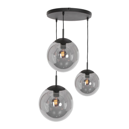 Steinhauer Bollique Triple Smoked Glass Pendant Light – image 1