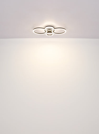 Šarmantna crna metalna LED stropna lampa – skica s dimenzijama