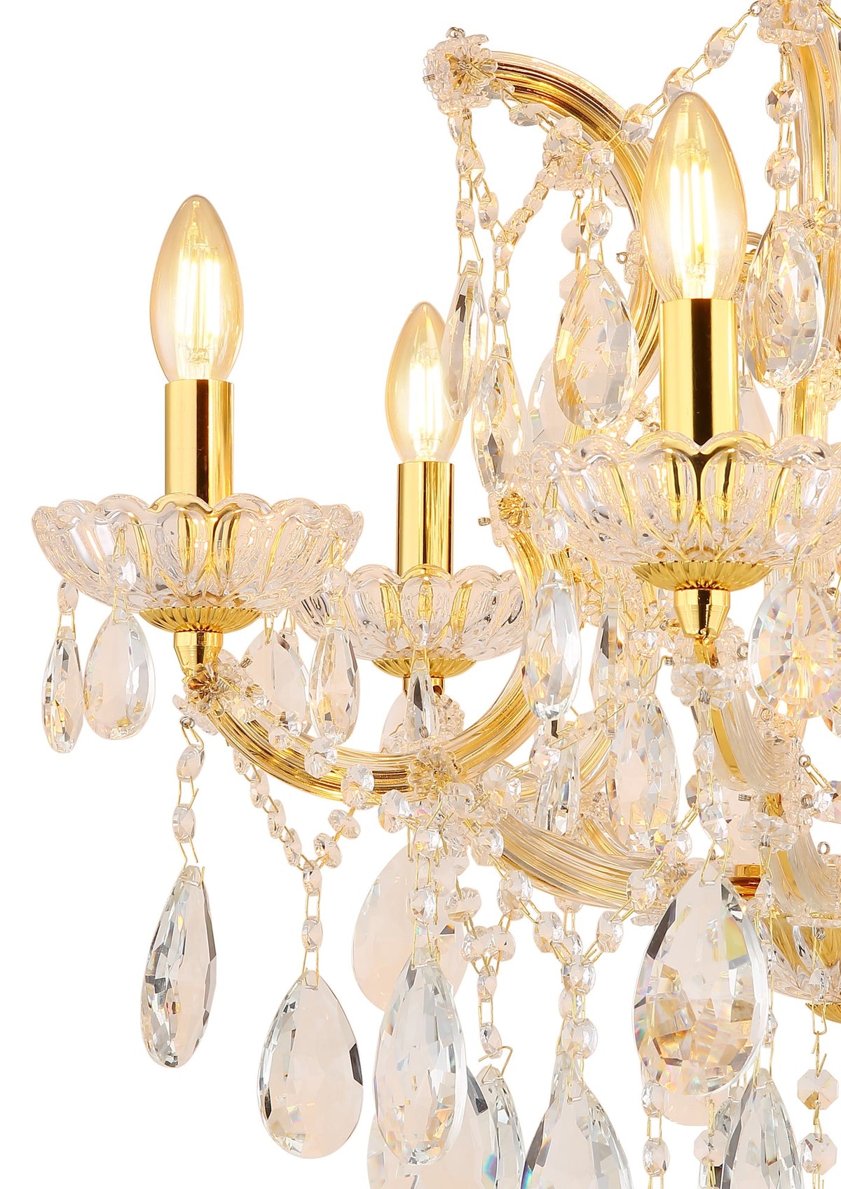 Pequena candelabro de cristal cor de latão – imagem 2