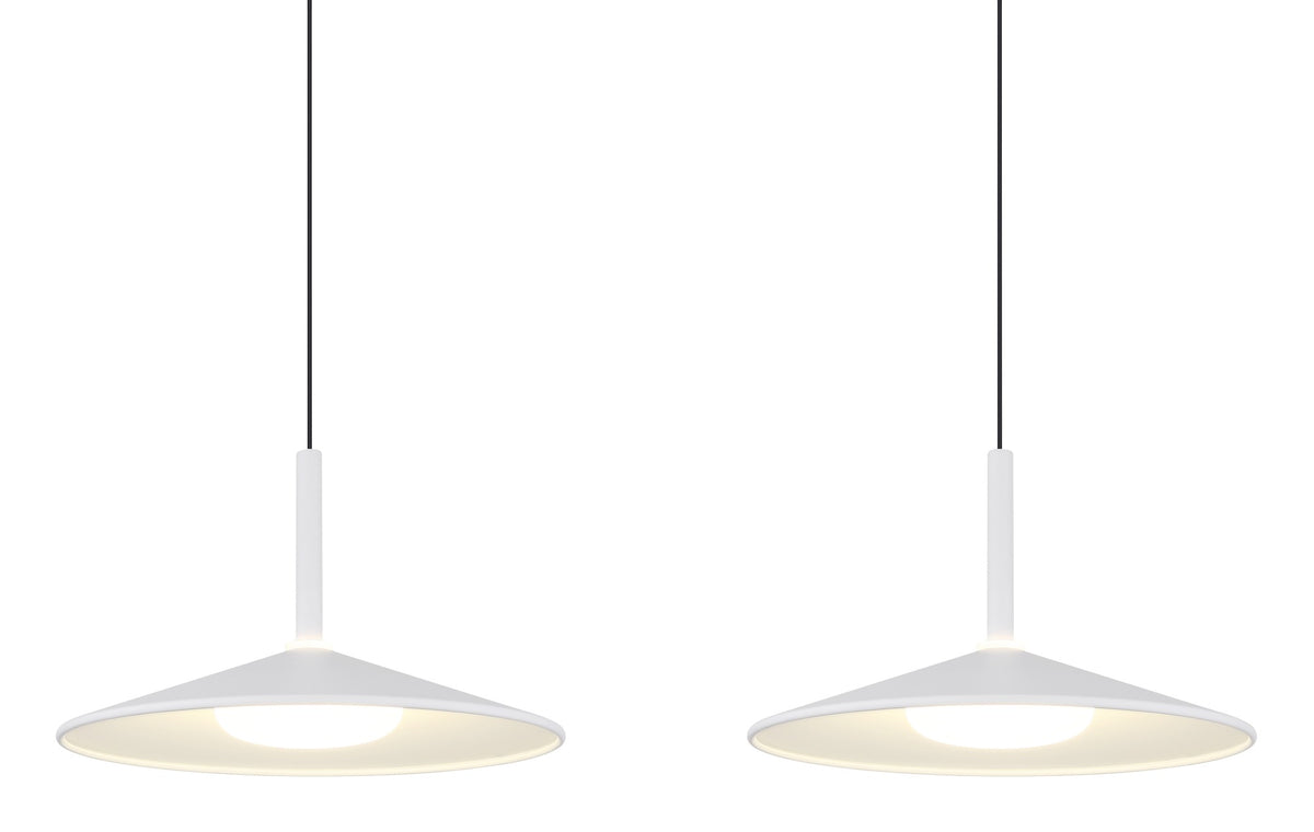 Grande lampada a sospensione in metallo bianco a LED – immagine 3