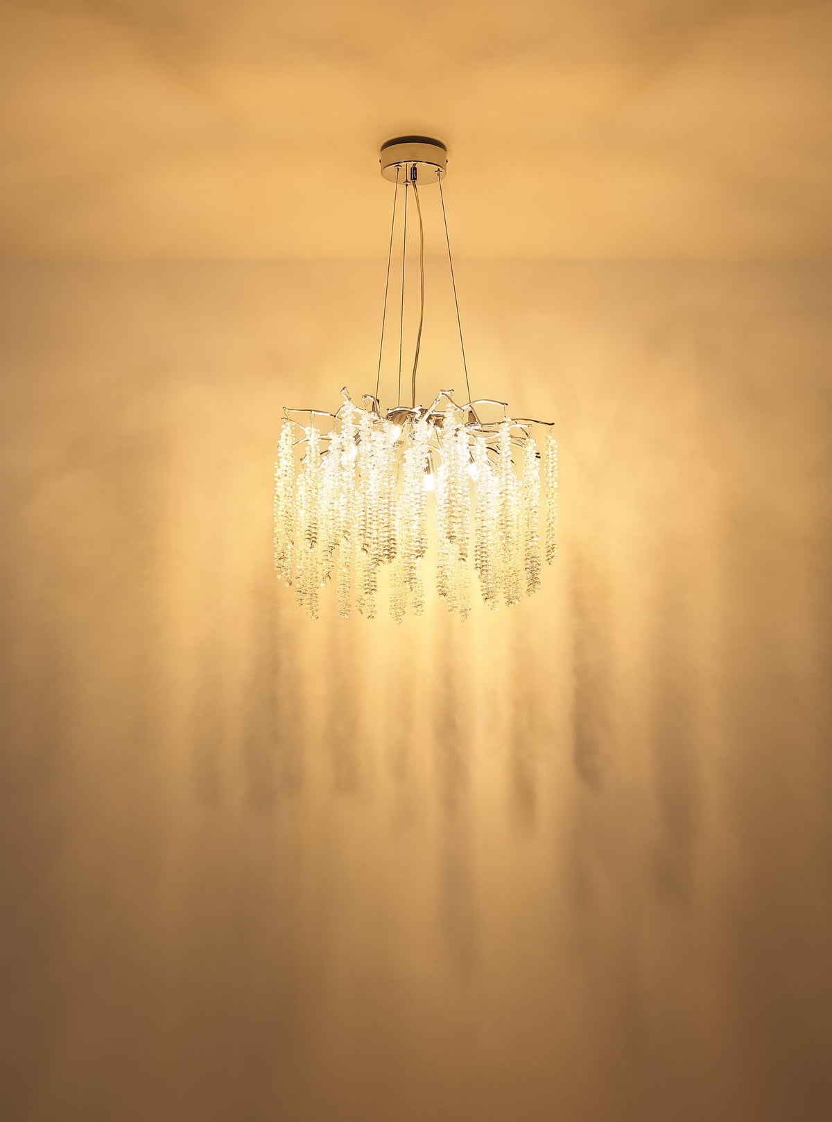 Piccola lampada a sospensione in cristallo cromato – immagine 4
