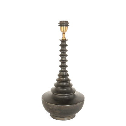 Czarna drewniana lampa stołowa Steinhauer Bois
