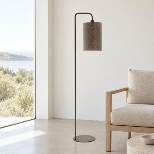 Lampă de podea Donio maro-bej | Light & Living – fotografie de ambient