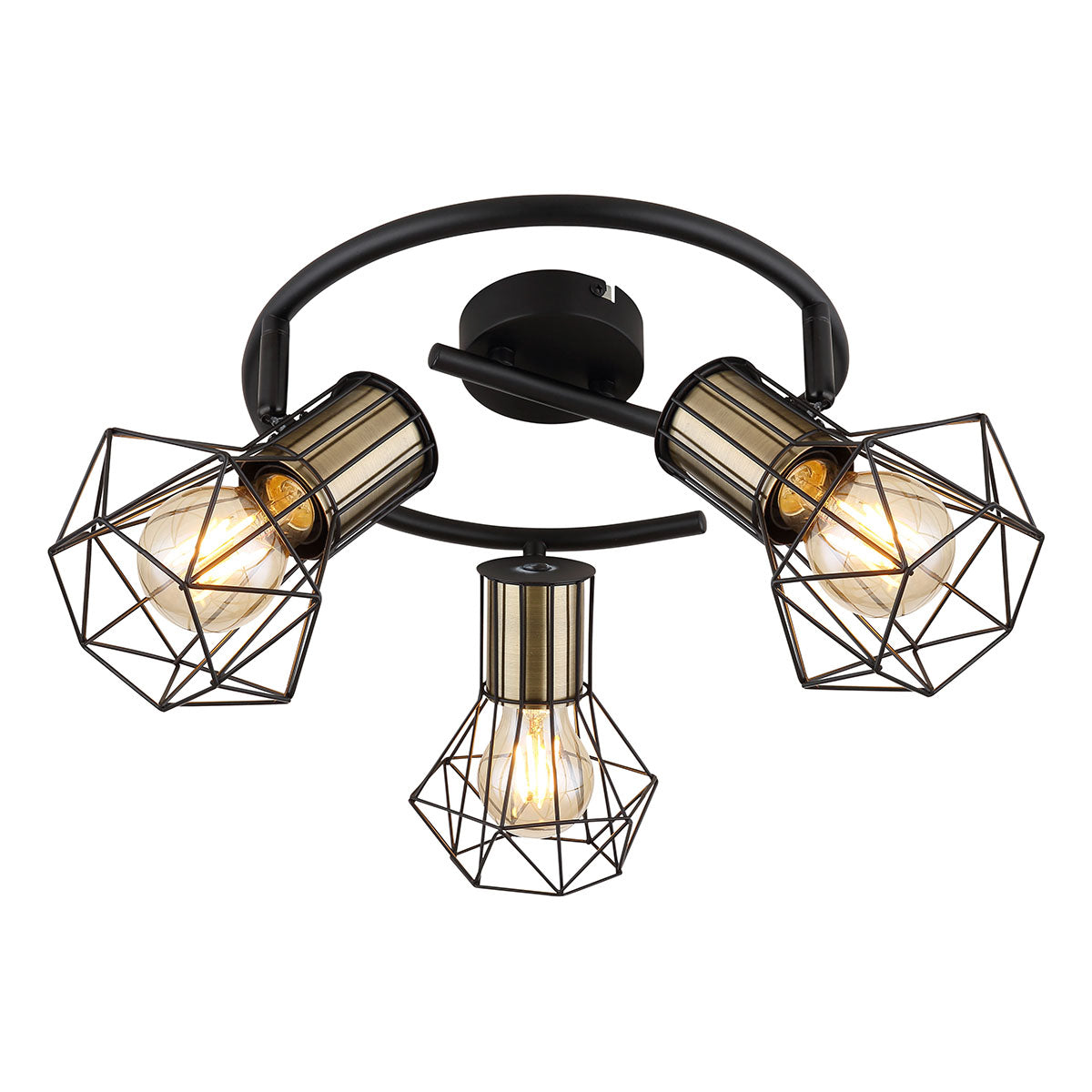 ronde-3-diamantkap-spot-zwart-messing-globo-priska-main-image