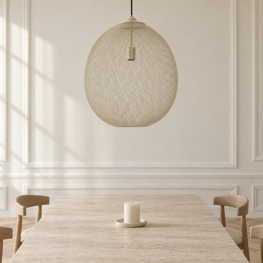 Rustik gylden pendellampe i metal Light & Living Moroc – stemningsbillede