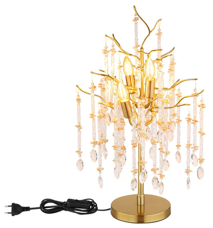 Lampada da tavolo sottile in cristallo dorato – immagine 3