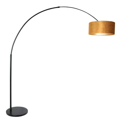 zwarte-booglamp-met-verstelbare-linnen-kap-steinhauer-silva-alba-variant-image1