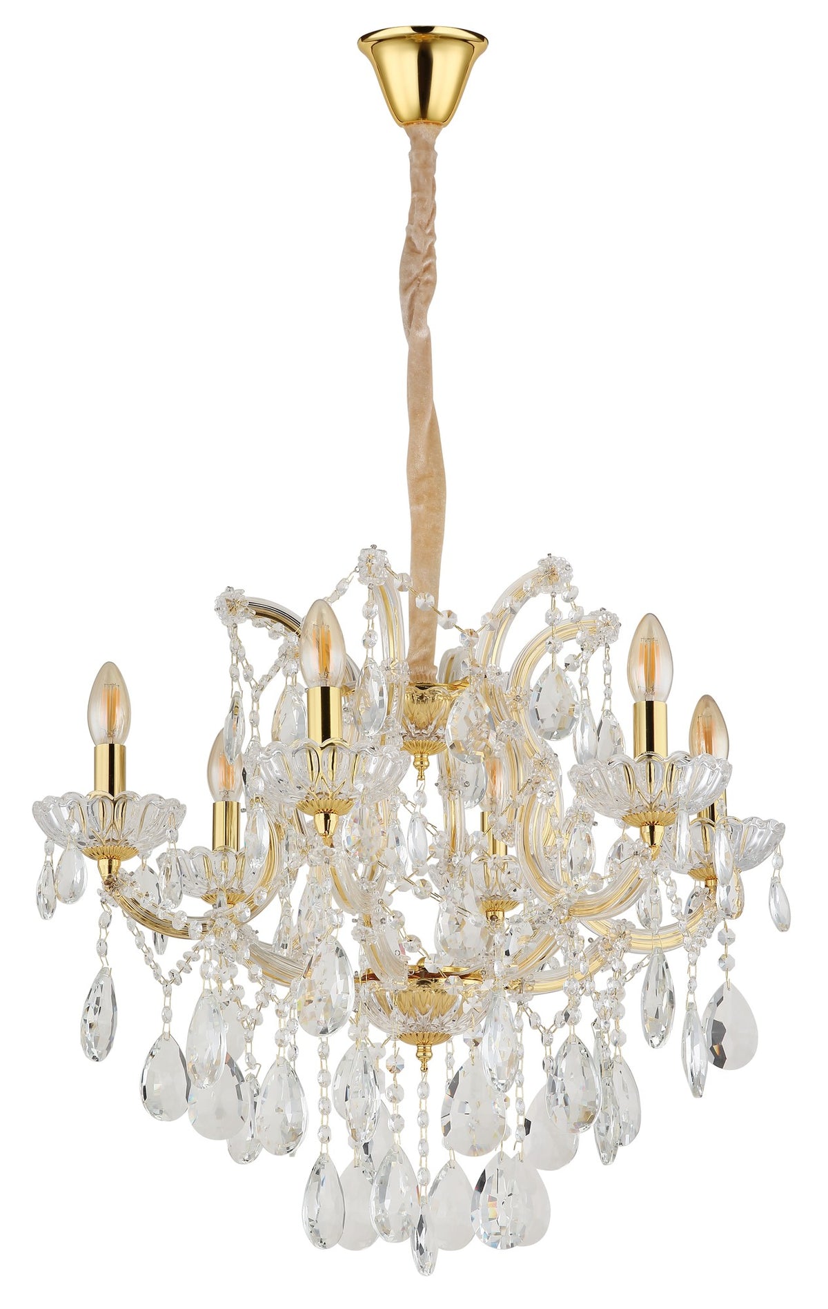 Pequena candelabro de cristal cor de latão – imagem 1