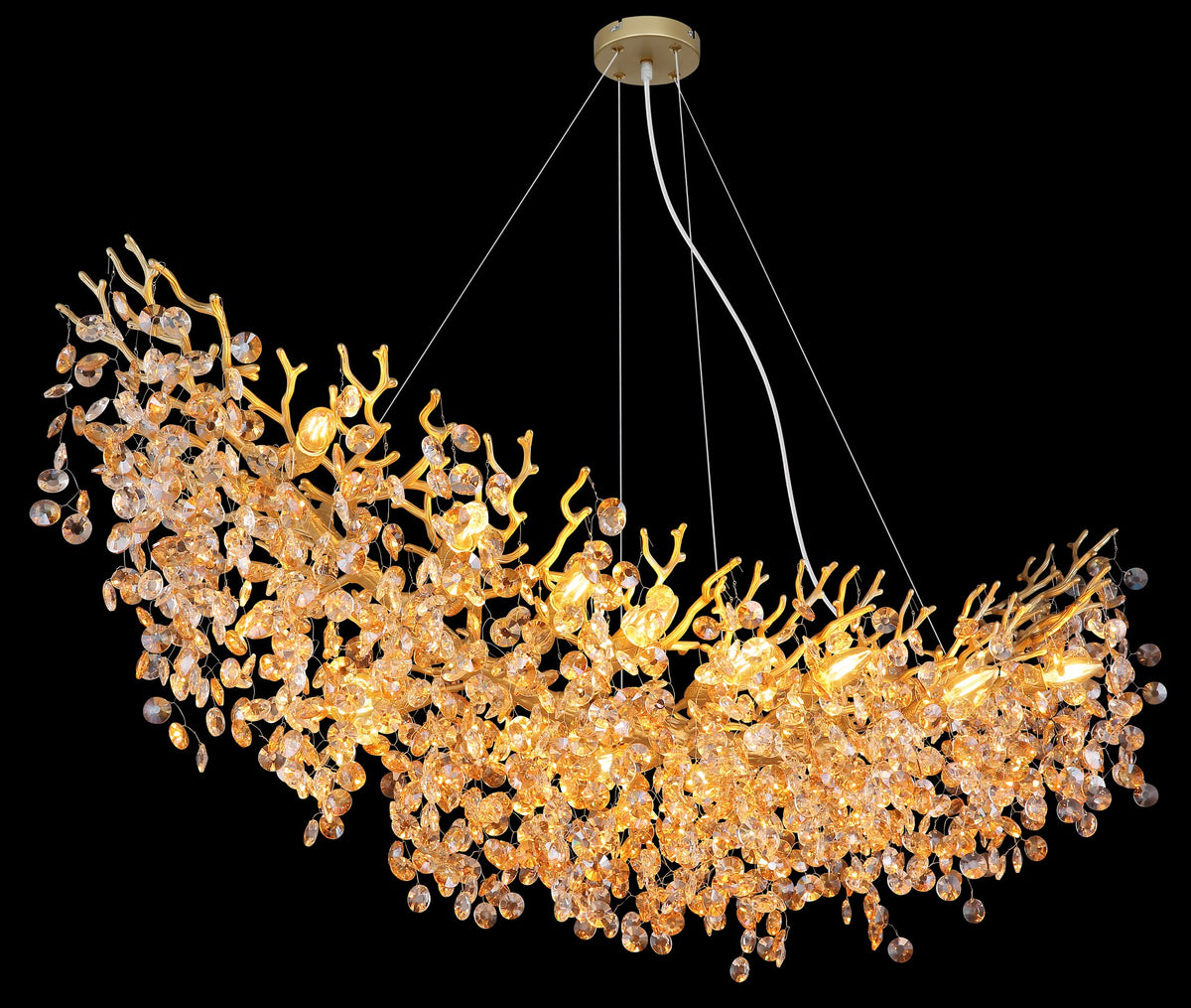 Candelabro extra grande de cristal dourado – imagem 3